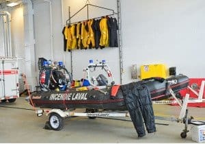 The new firefighting facility accommodates Laval’s diversified security needs, which include aquatic rescue operations.