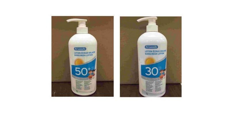 Health Canada advises Canadians not to use two Personnelle sunscreen lotions due to microbial contamination