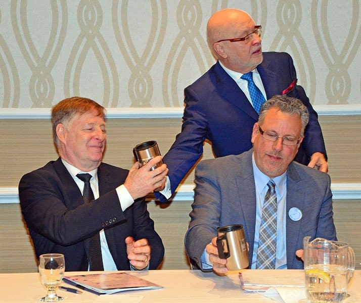 Laval Mayor Marc Demers presented with Autism Awareness Month souvenir