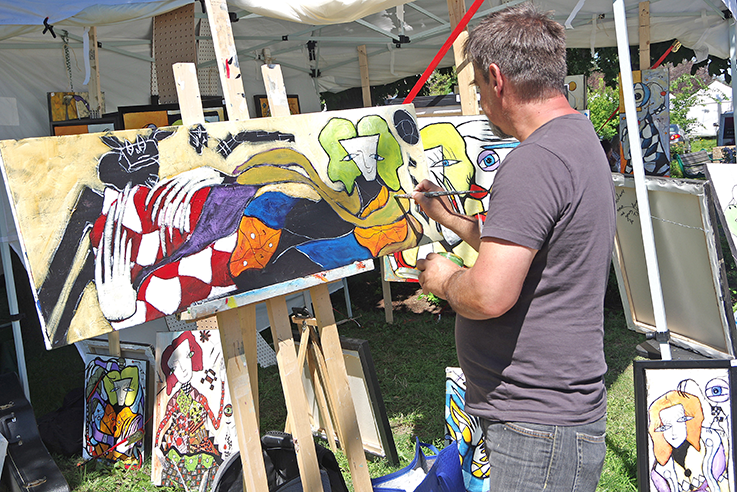 Abstract painter Claude Lepine was one of the 90 artists who participated in the 22nd annual Sainte-Rose Art Symposium from July 27 – 30.