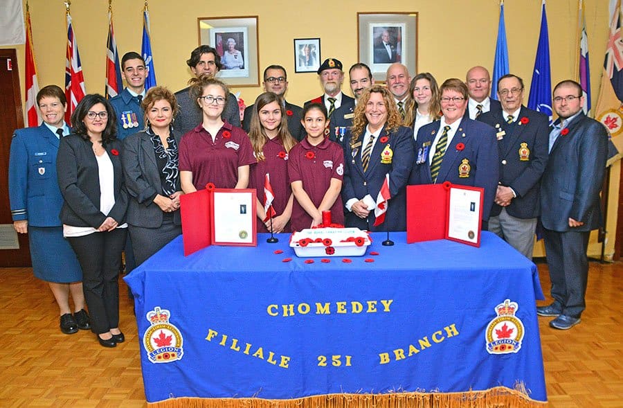Legionnaires out selling Remembrance Day poppies