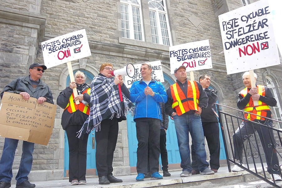 Vimont residents stage protest over unpopular bicycle path