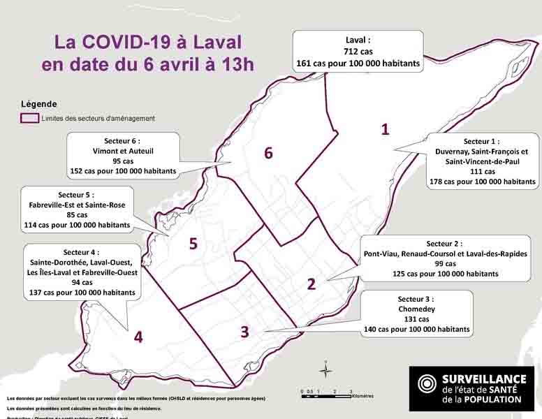 COVID-19 numbers for Laval up to April 6