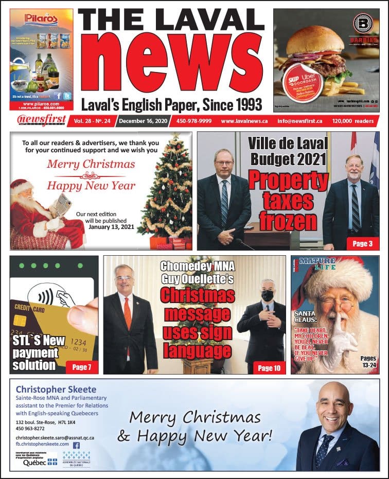 Front page of the Laval News.
