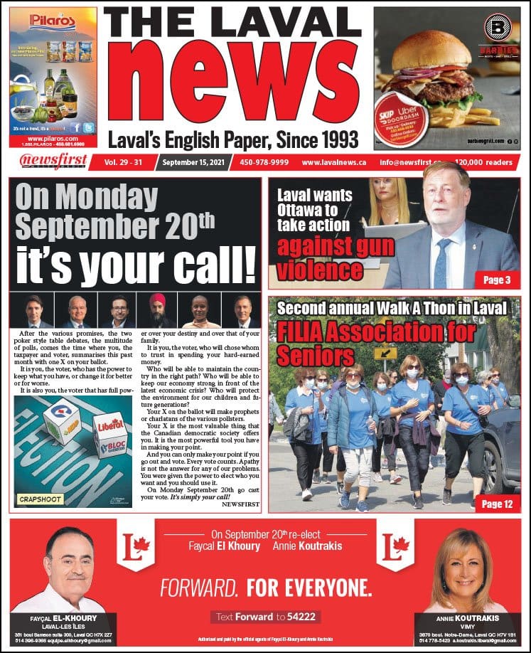 Front page of the Laval News.