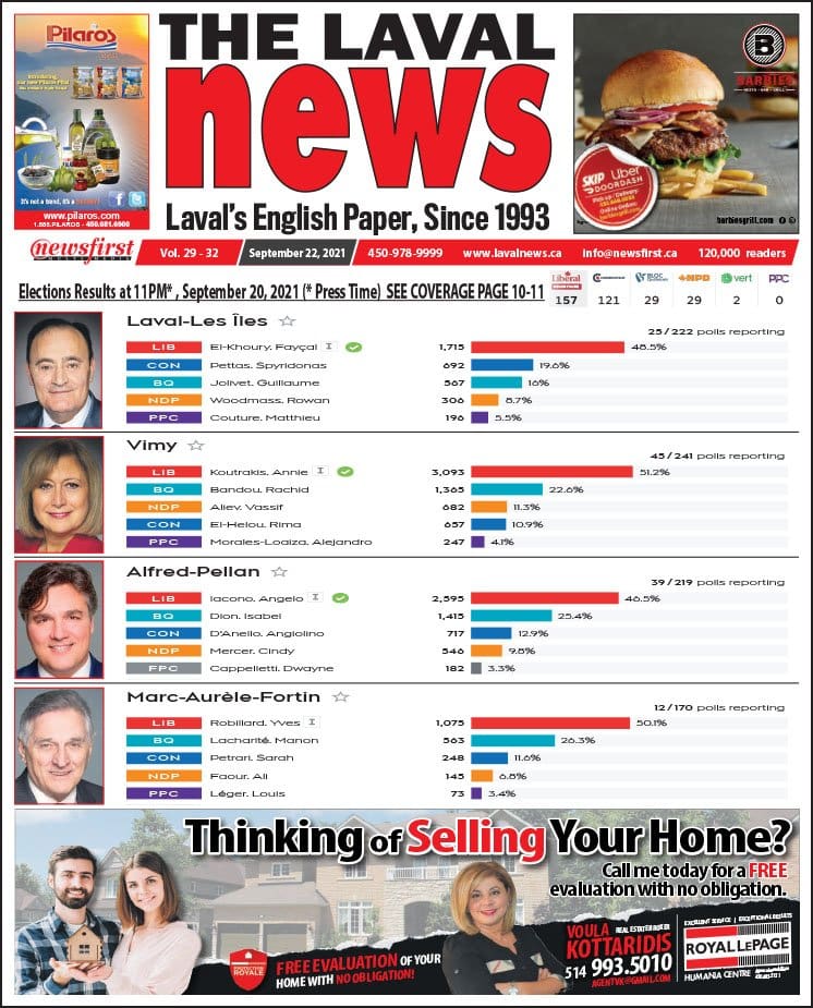 Front page of the Laval News.