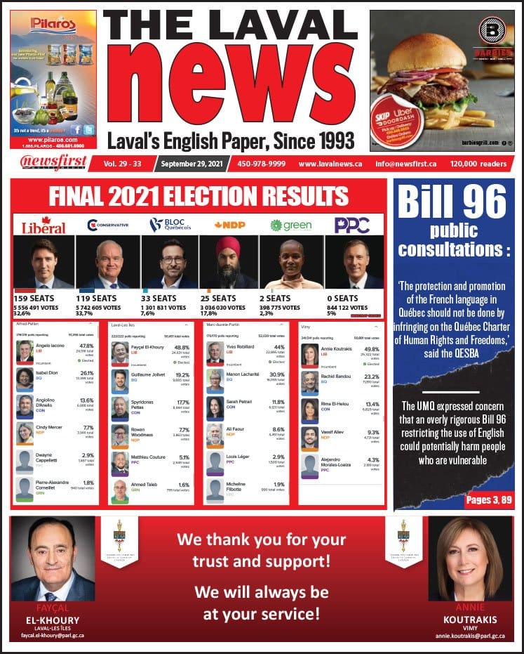 Front page of the Laval News.