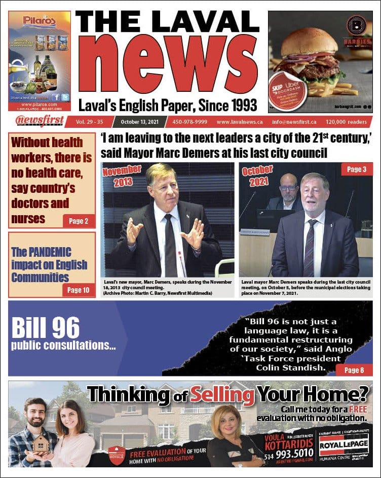 Front page of the Laval News.