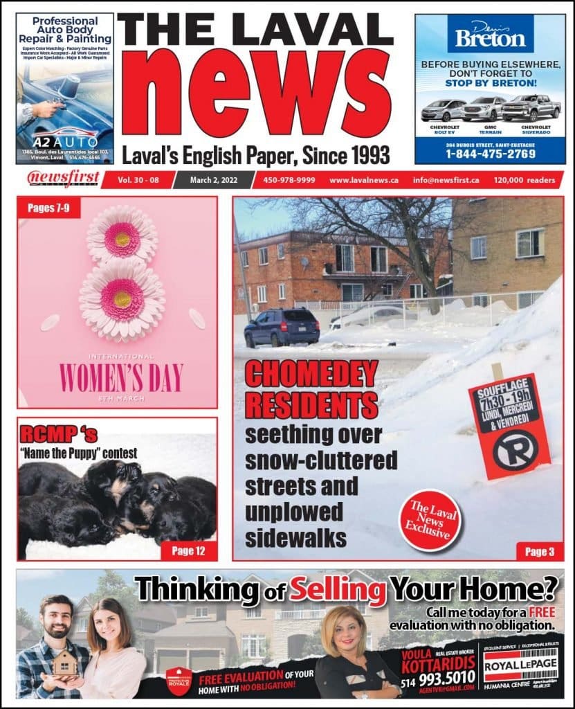 Front page of the Laval News.