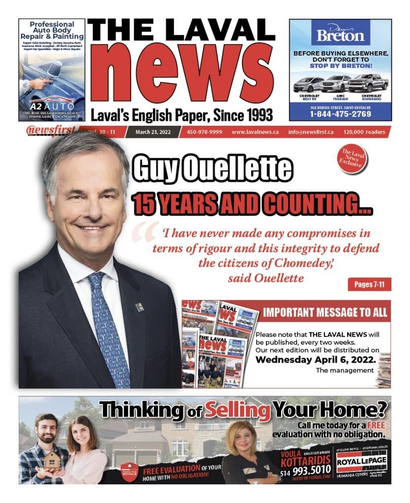 Front page of the Laval News.