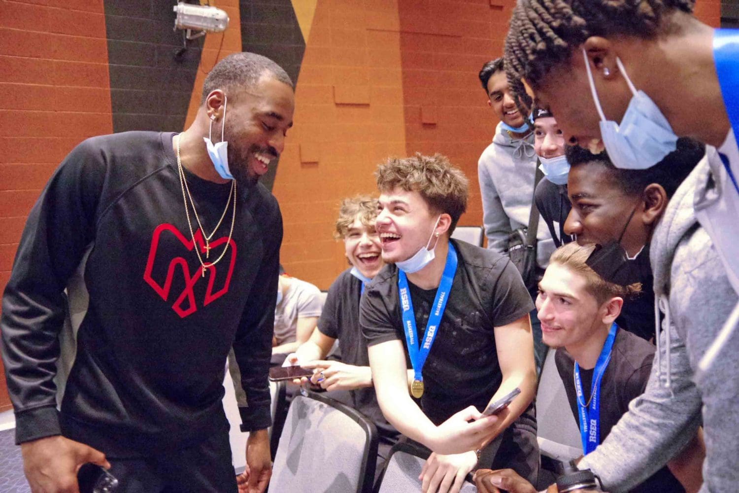 Alouettes offer pointers to Laval Senior Academy Panthers and students