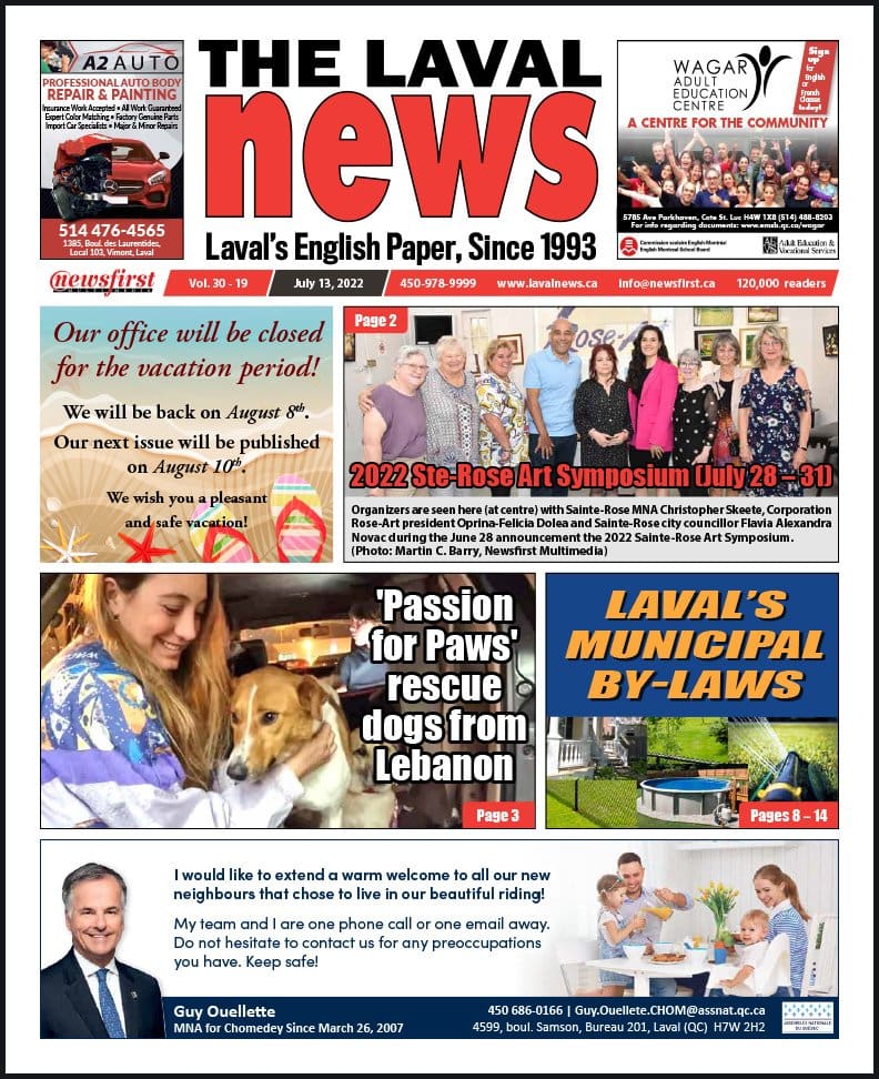 Front page of the Laval News.