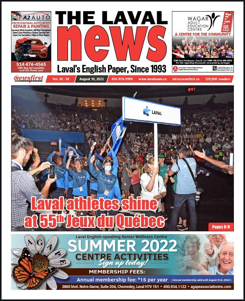 Front page of the Laval News.
