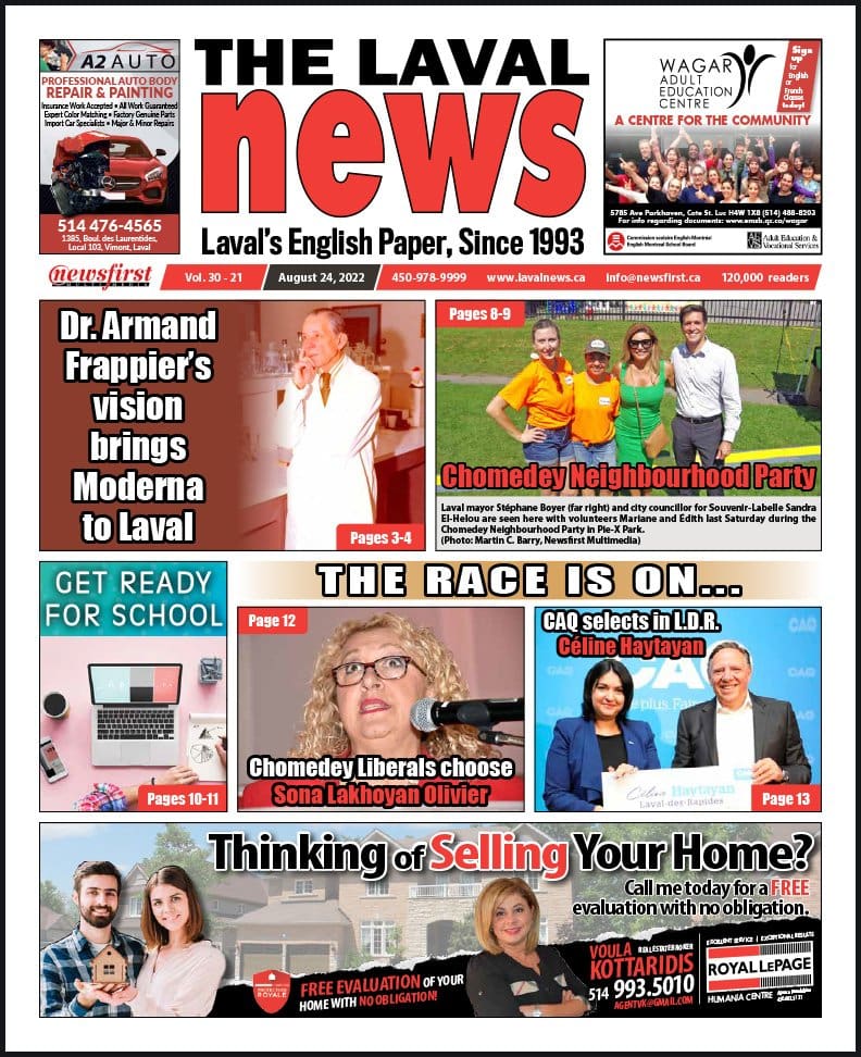 Front page of the Laval News.