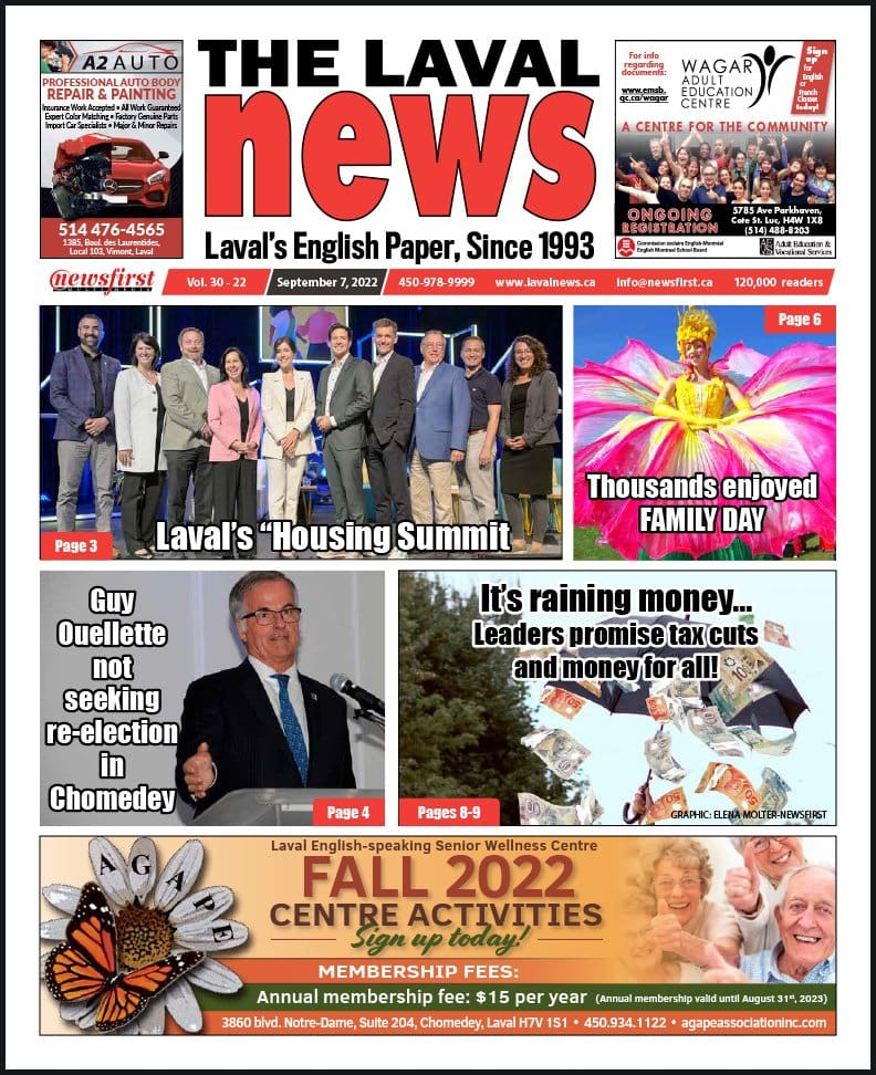 Front page of the Laval News.