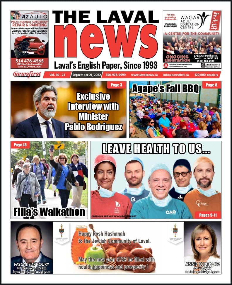 Front page of the Laval News.