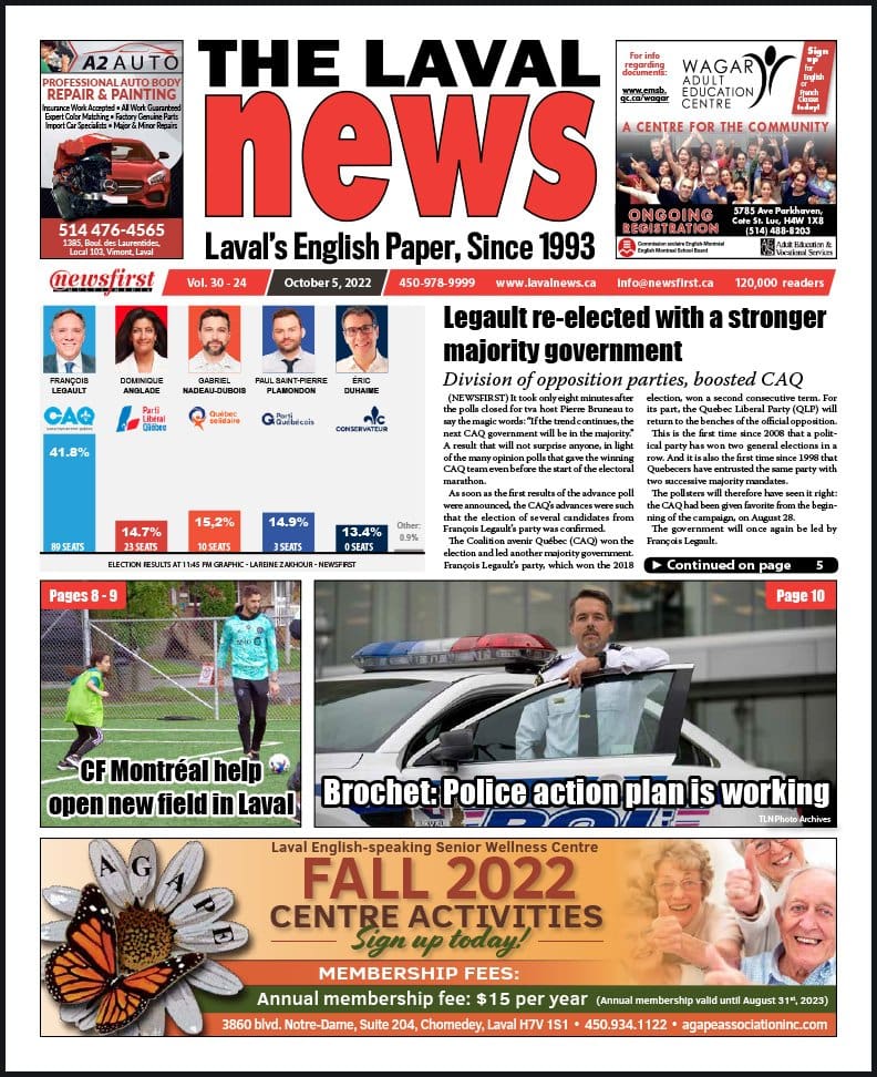 Front page of the Laval News.