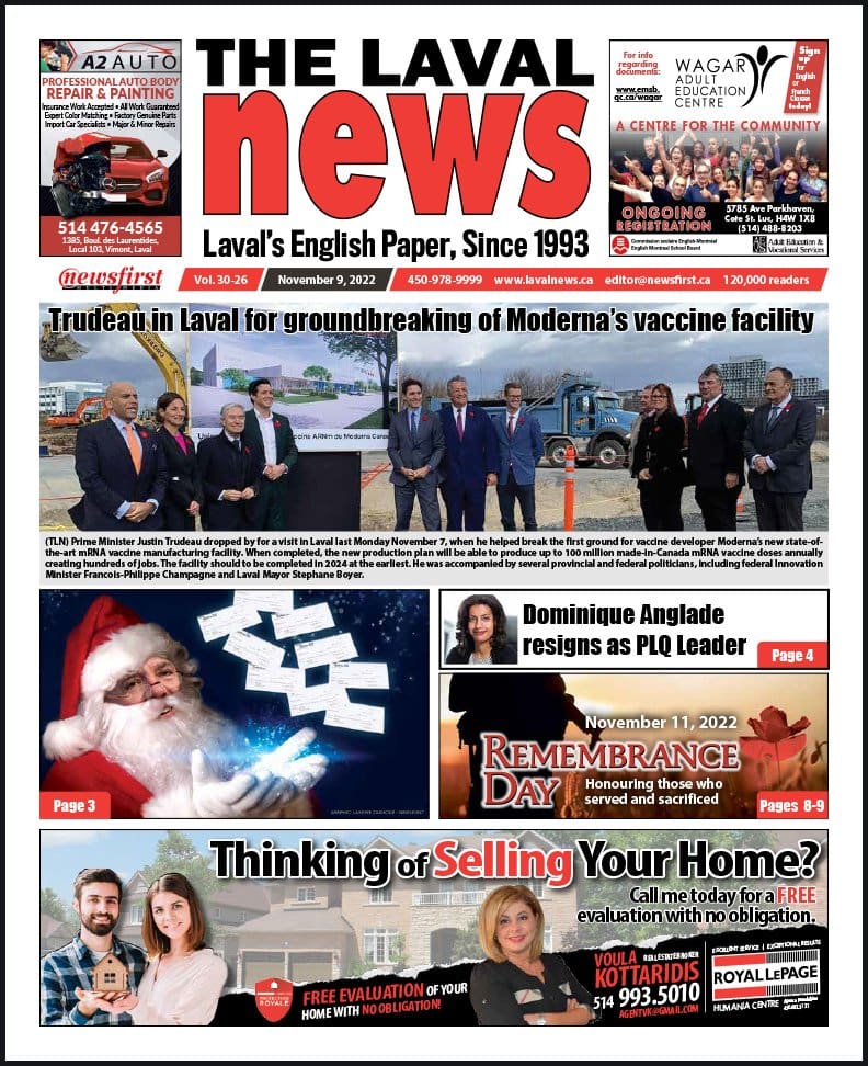 Front page of the Laval News.