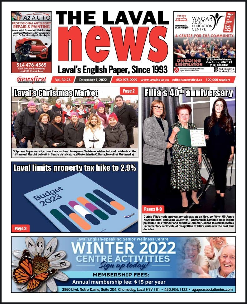 Front page of the Laval News.