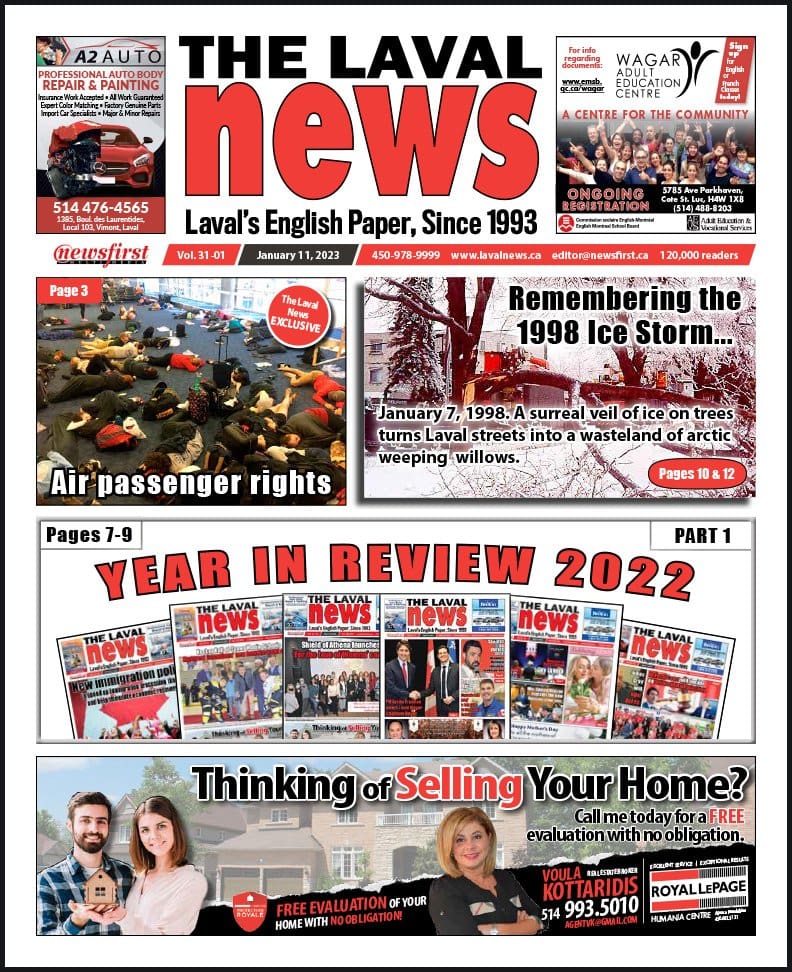 Front page of the Laval News.