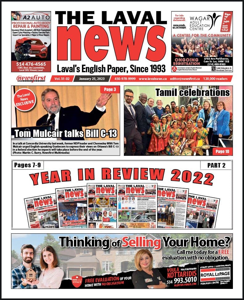 Front page of the Laval News.