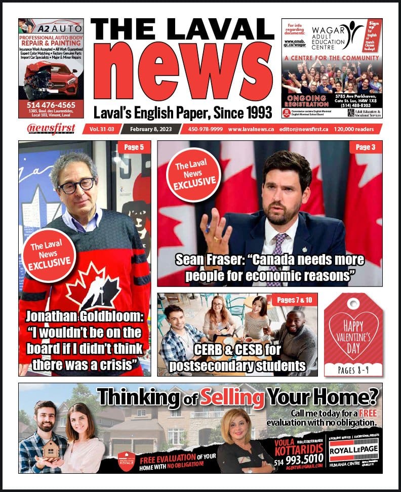 Front page of the Laval News.