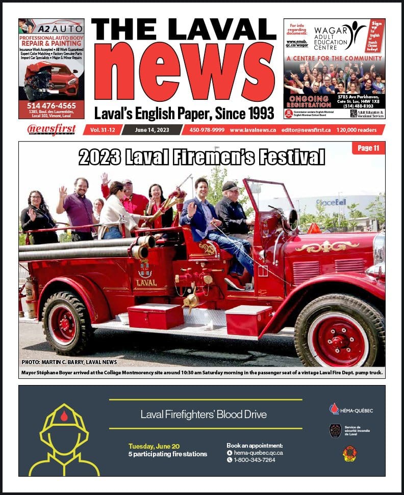 Front page of The Laval News.