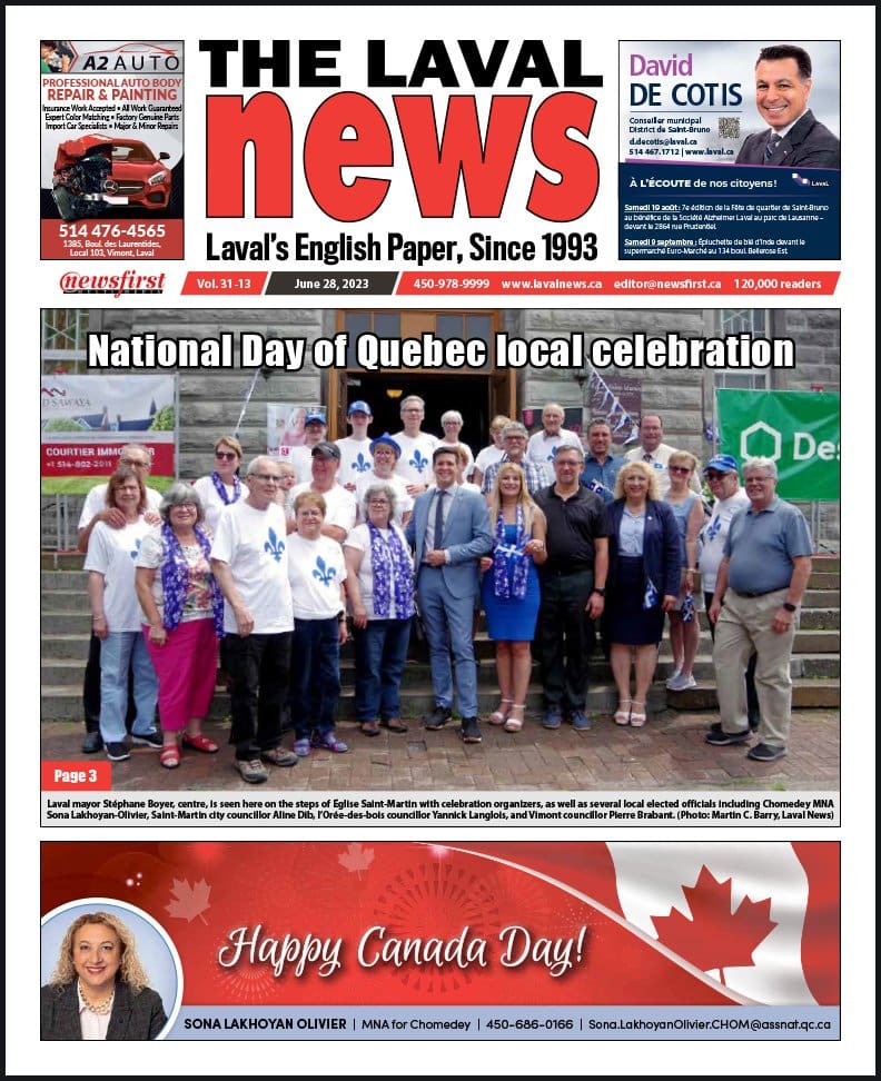 Front page of The Laval News.