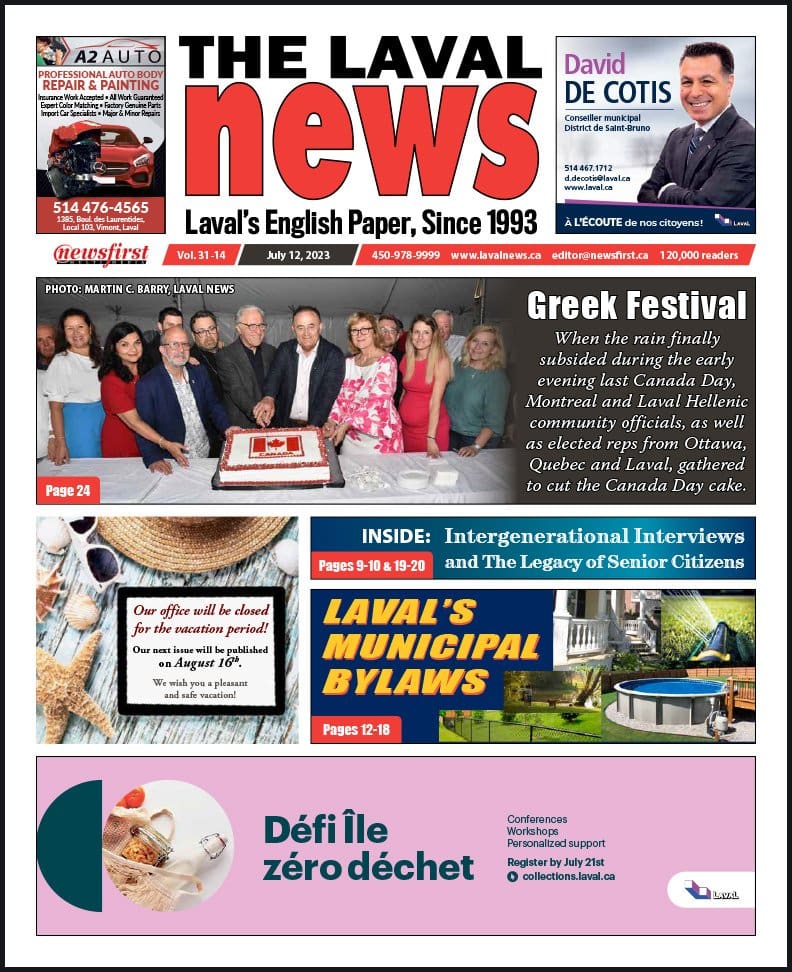 Front page of The Laval News.