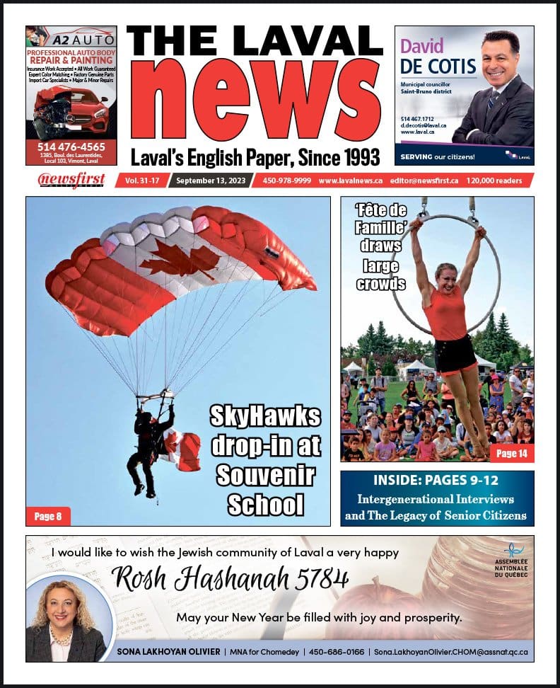 Front page of The Laval News.