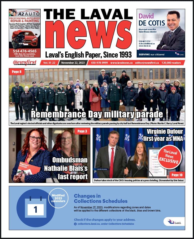 Front page of The Laval News.