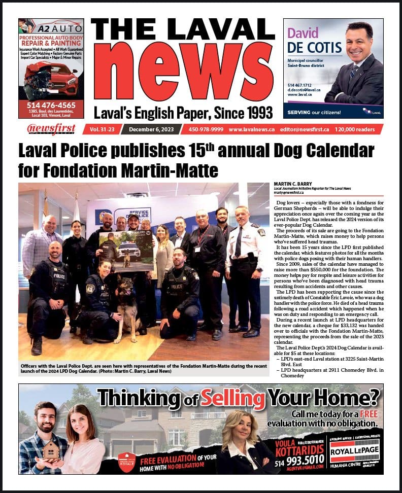 Front page of The Laval News.
