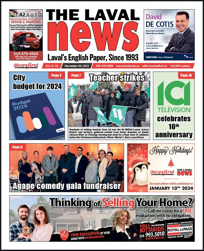 Front page of The Laval News.