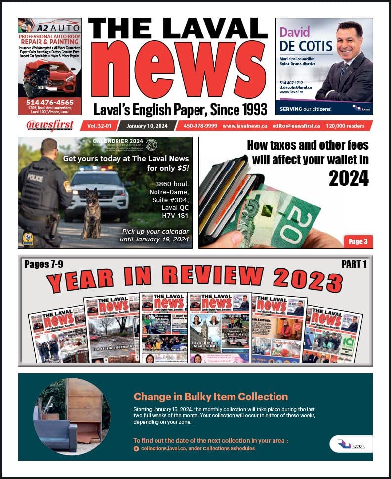 Front page of The Laval News.