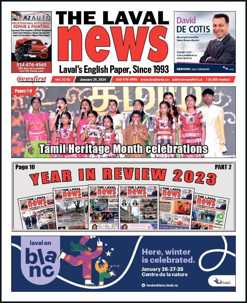 Front page of The Laval News.