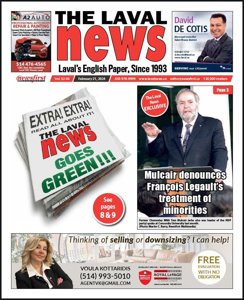 Front page of The Laval News.