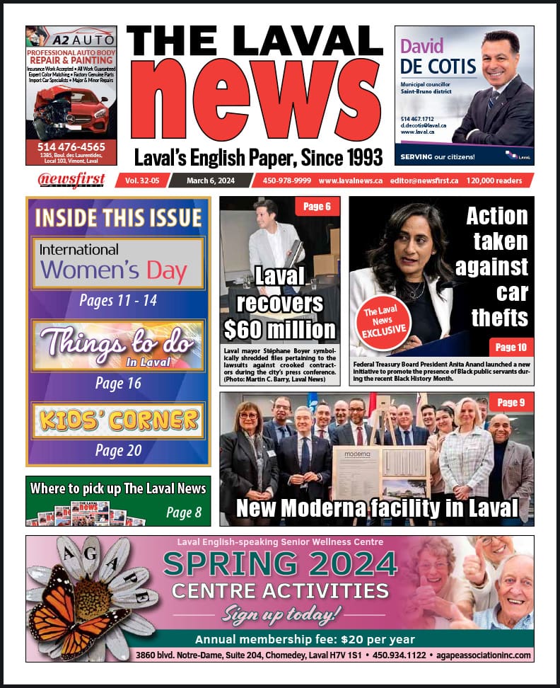 Front page of The Laval News.