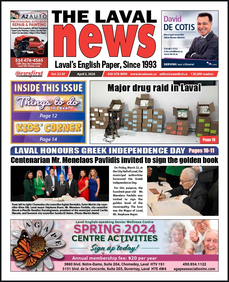 Front page of The Laval News.