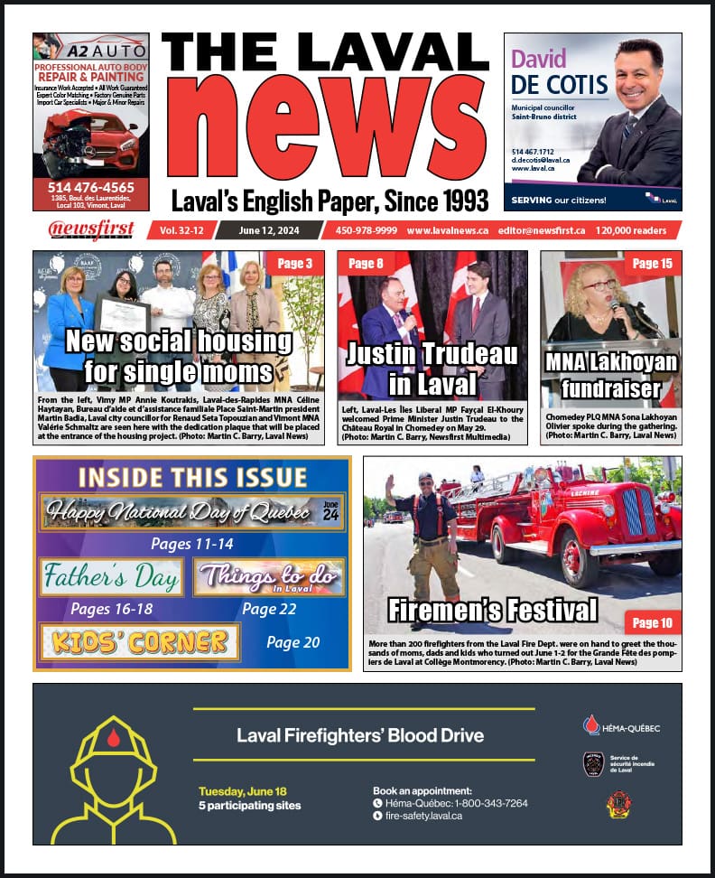 Front page of The Laval News.