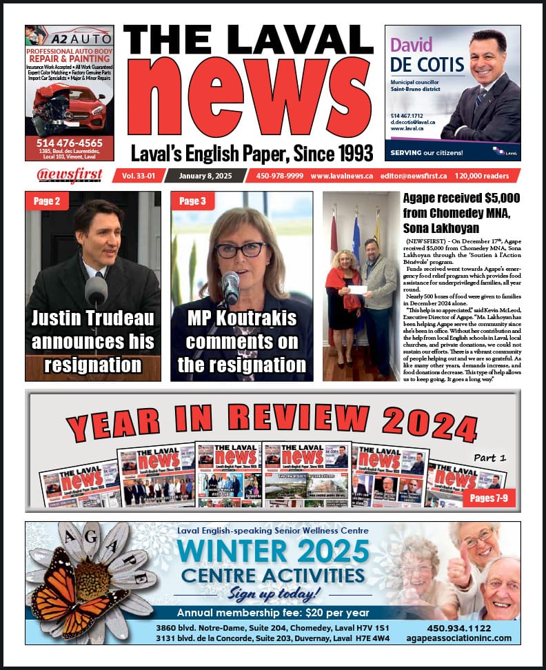 Front page of The Laval News.