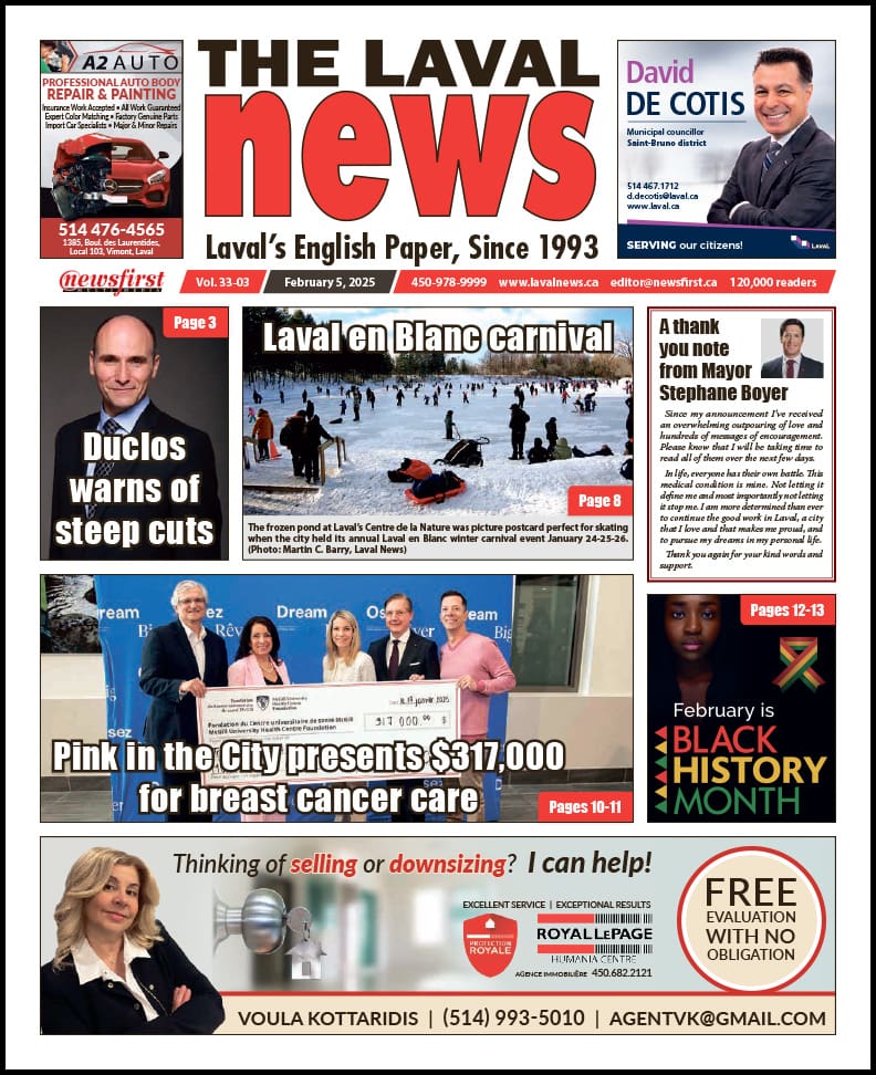 Front page of The Laval News.