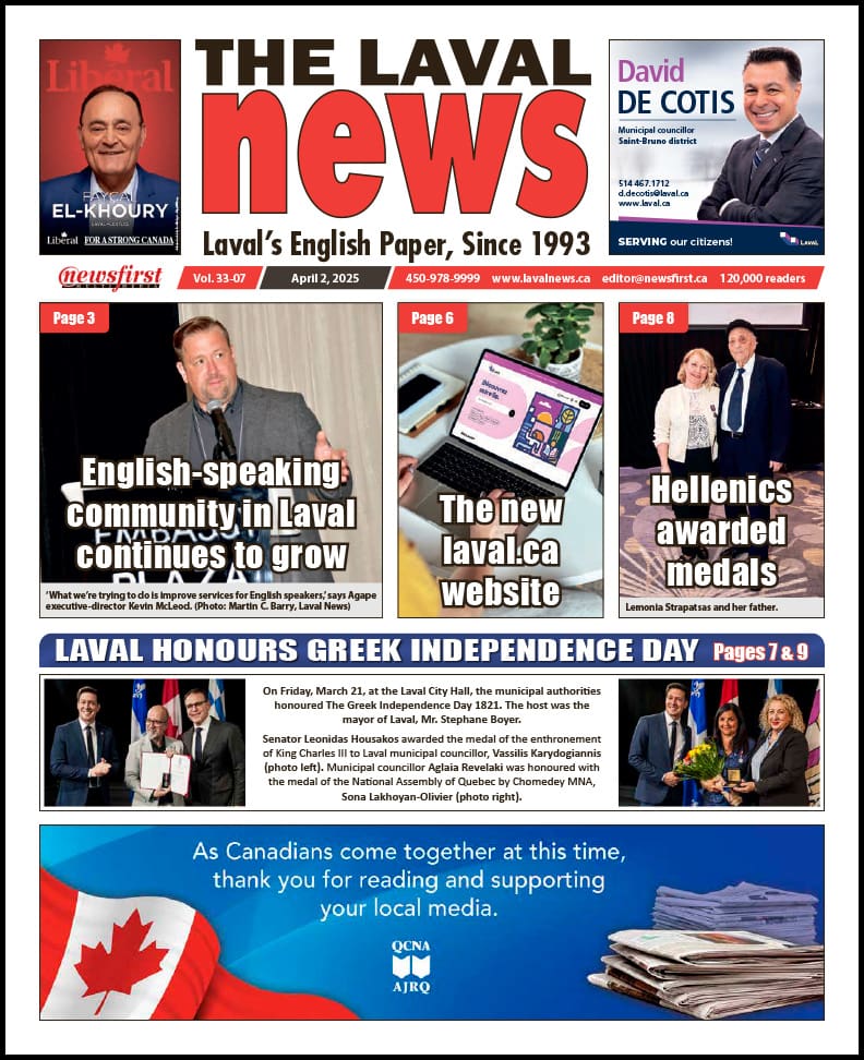 Front page of The Laval News.