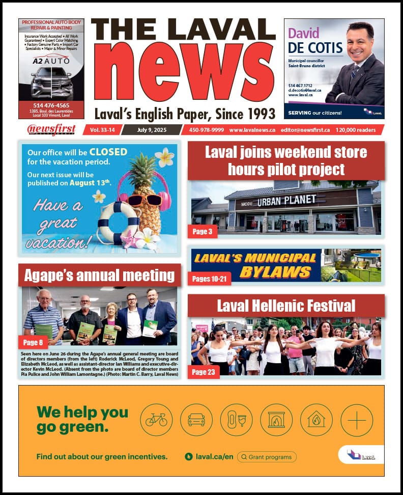 Front page of The Laval News.