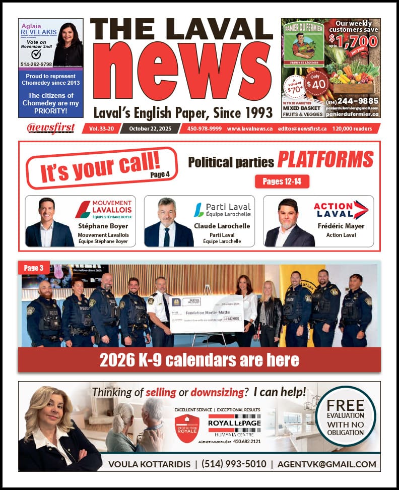 Front page of The Laval News.
