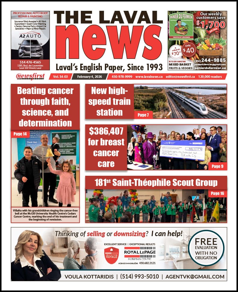 Front page of The Laval News.
