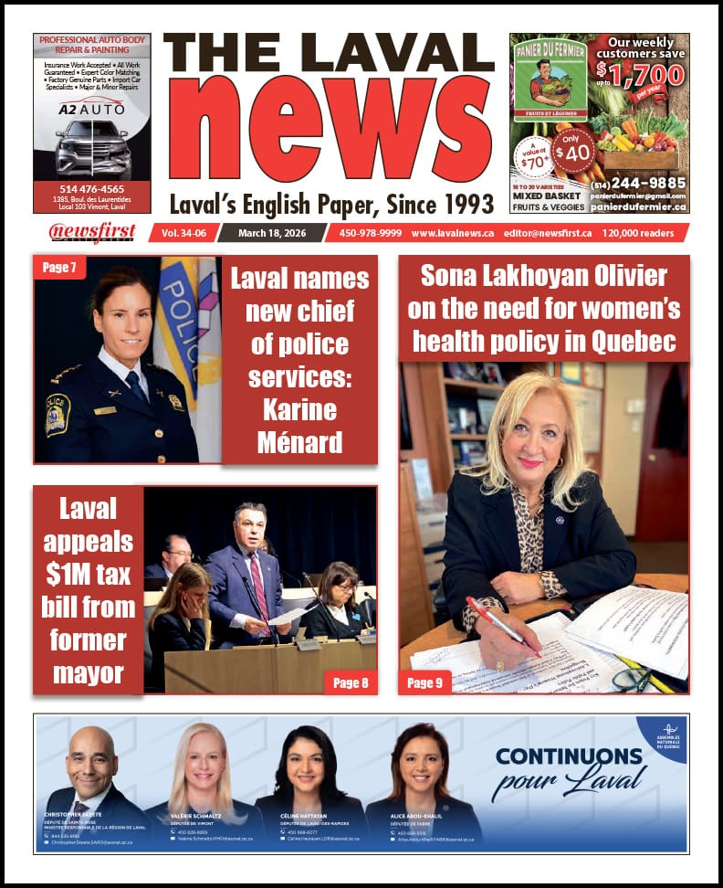 Front page of The Laval News.