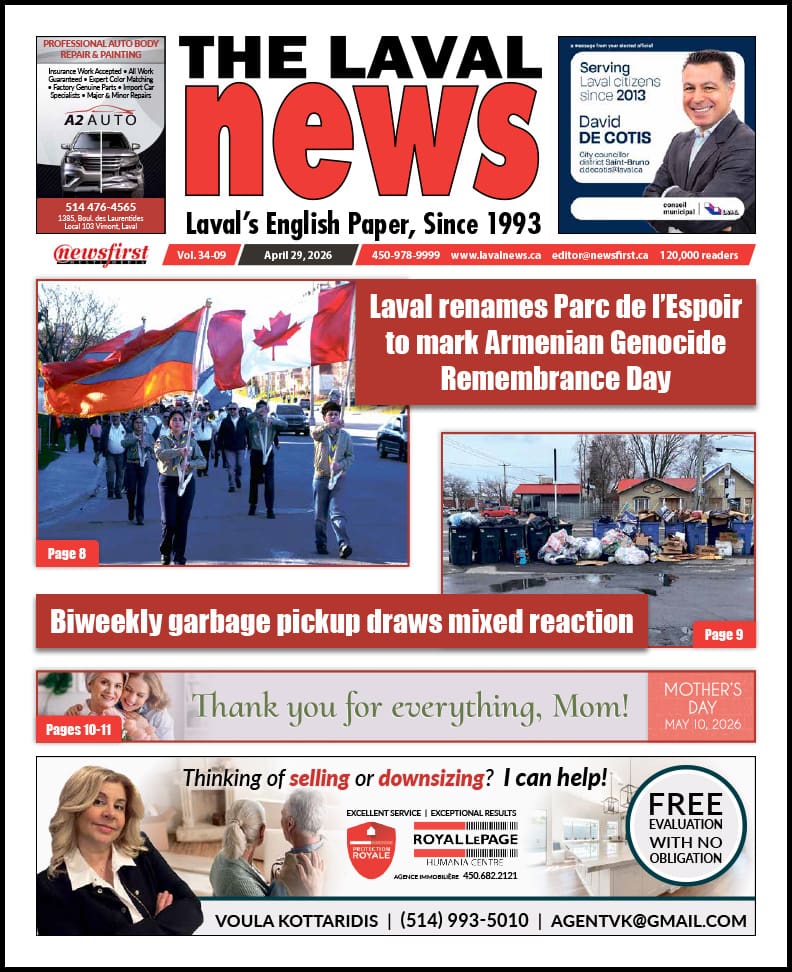 Front page of The Laval News.