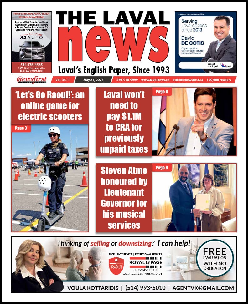Front page of The Laval News.