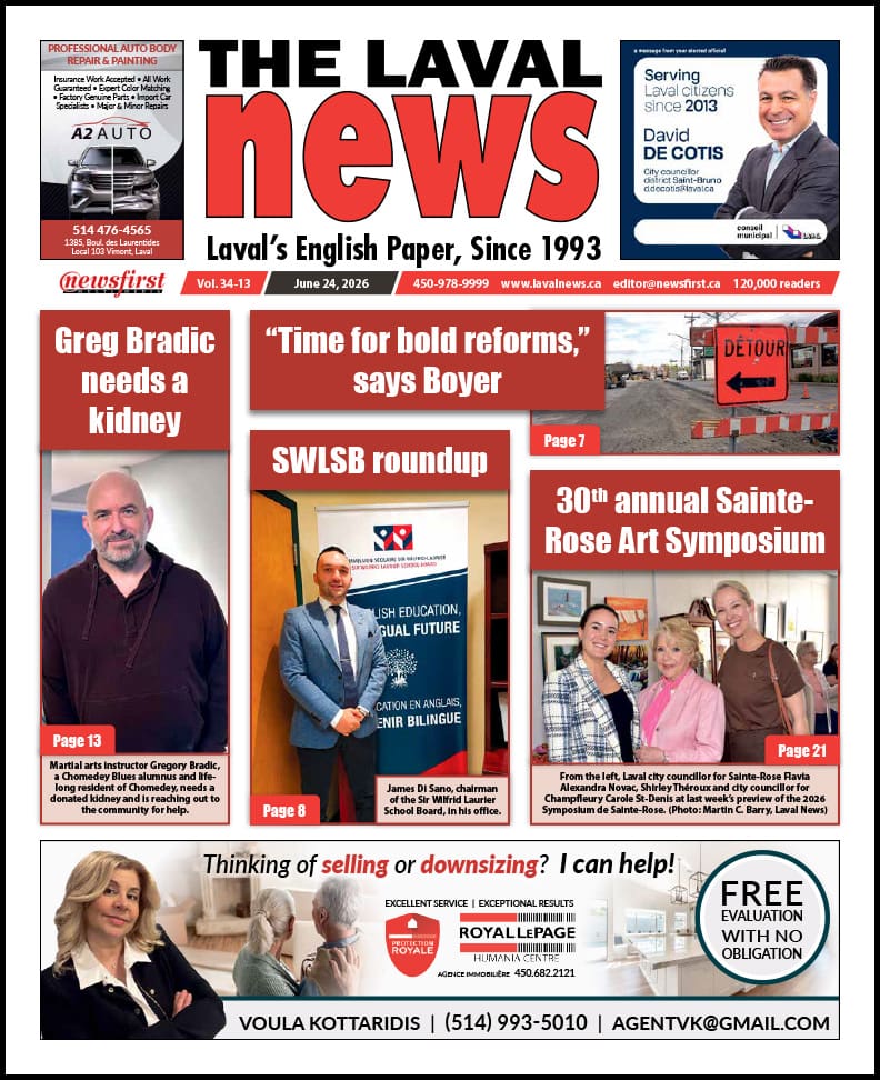 Front page of The Laval News.