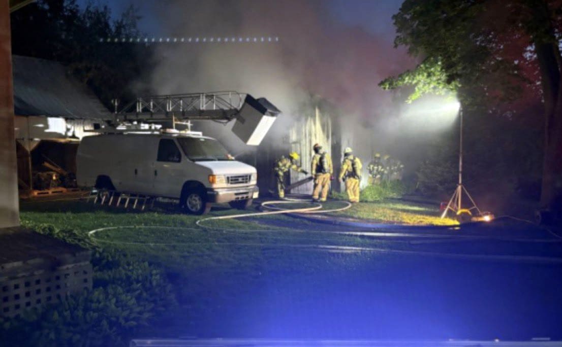 Fire destroys sheds on des Perron Ave. in rural Auteuil